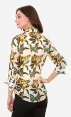 3/4 Sleeve Rome Shirt Butterfly Print