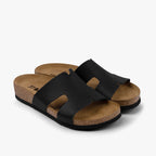 Liora by LEON Women’s Leather Slide | One‑Piece Leather Comfort Sandal