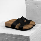 Liora by LEON Women’s Leather Slide | One‑Piece Leather Comfort Sandal