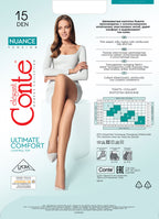 Conte Nuance Tights 15 Den | Reinforced Shorts