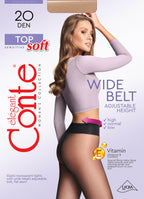 Tights Conte Top Soft 20 Den | Adjustable Fit for Sensitive Skin