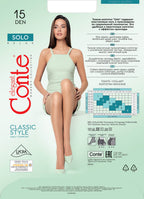 Tights Conte Solo 15 Den | Classic Pantyhose