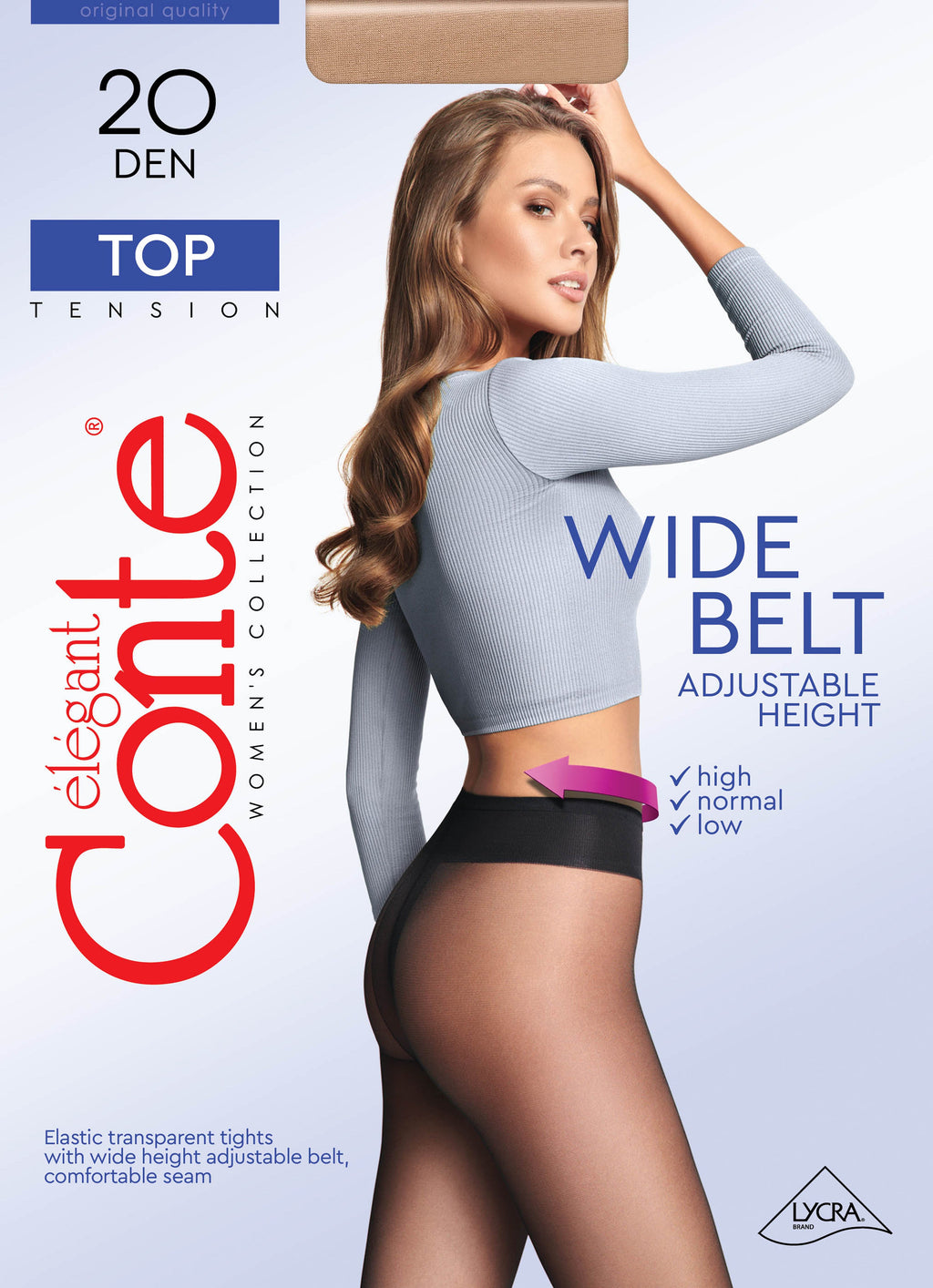 Tights Conte Top 20 Den | Low Waist Adjustable Belt