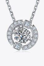 Round Moissanite Pendant Chain-Link Necklace