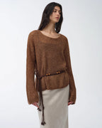Mohair Sequin Knit Blend Hollow Oversized Sweater | Sparkling Spring