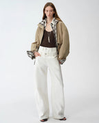 Old Money Style Linen Cut Scimitar Pants ‘Weiss Love Letter’