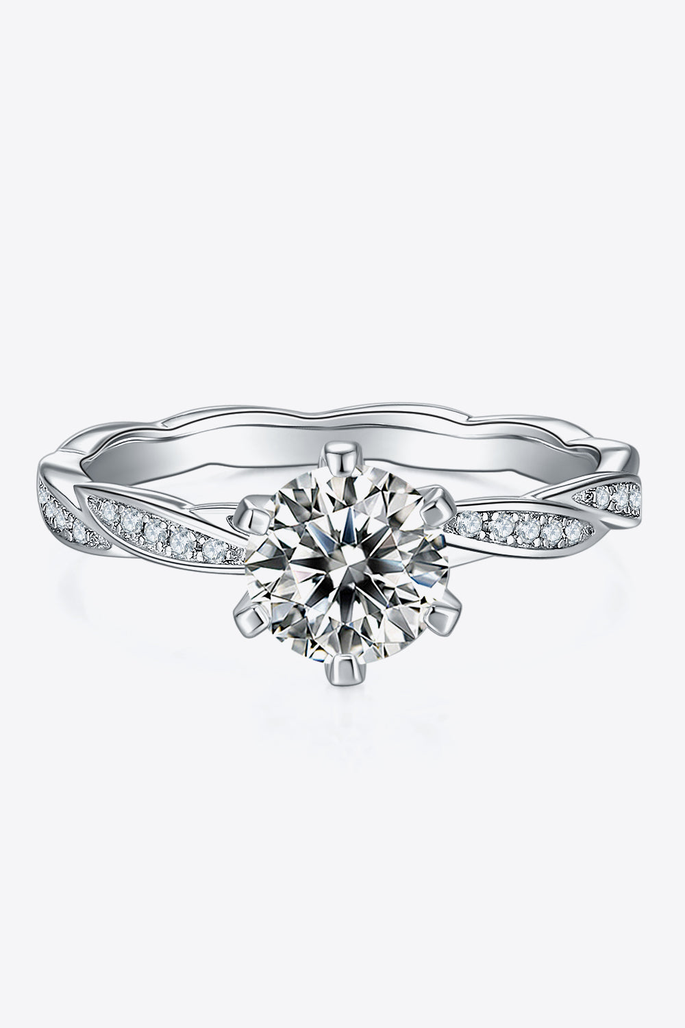 Sterling Silver 1 Ct Moissanite Solitaire Ring