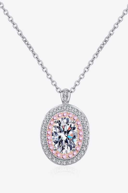 Adored 925 Sterling Silver 1 Ct Moissanite Pendant Necklace