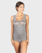 Mare Luxury Merino Wool Blend Women's Lace-Trimmed Tank Top