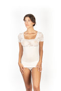 MaRe Luxury Merino Wool Blend Women's Top with Lace