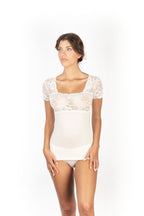MaRe Luxury Merino Wool Blend Women's Top with Lace