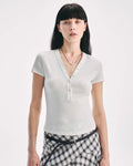 FireladyFur Slim Fit Tencel Wool Women's Henley Shirt