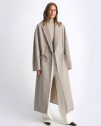 ‘Desert Heart’ Original Wool Peaked Lapel Drawstring Coat
