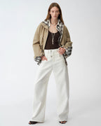 Old Money Style Linen Cut Scimitar Pants ‘Weiss Love Letter’