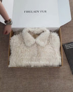 Fireladyfur Women's Short Wool Sheepskin Coat ‘Blackmoon Berlin’