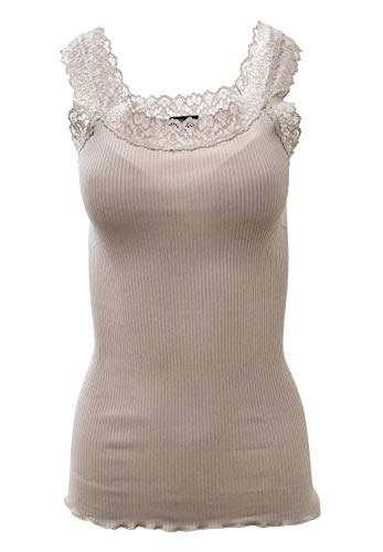 BASIC COTTON Free Spirit Premium Cotton Women's Lace Trim Tank Top