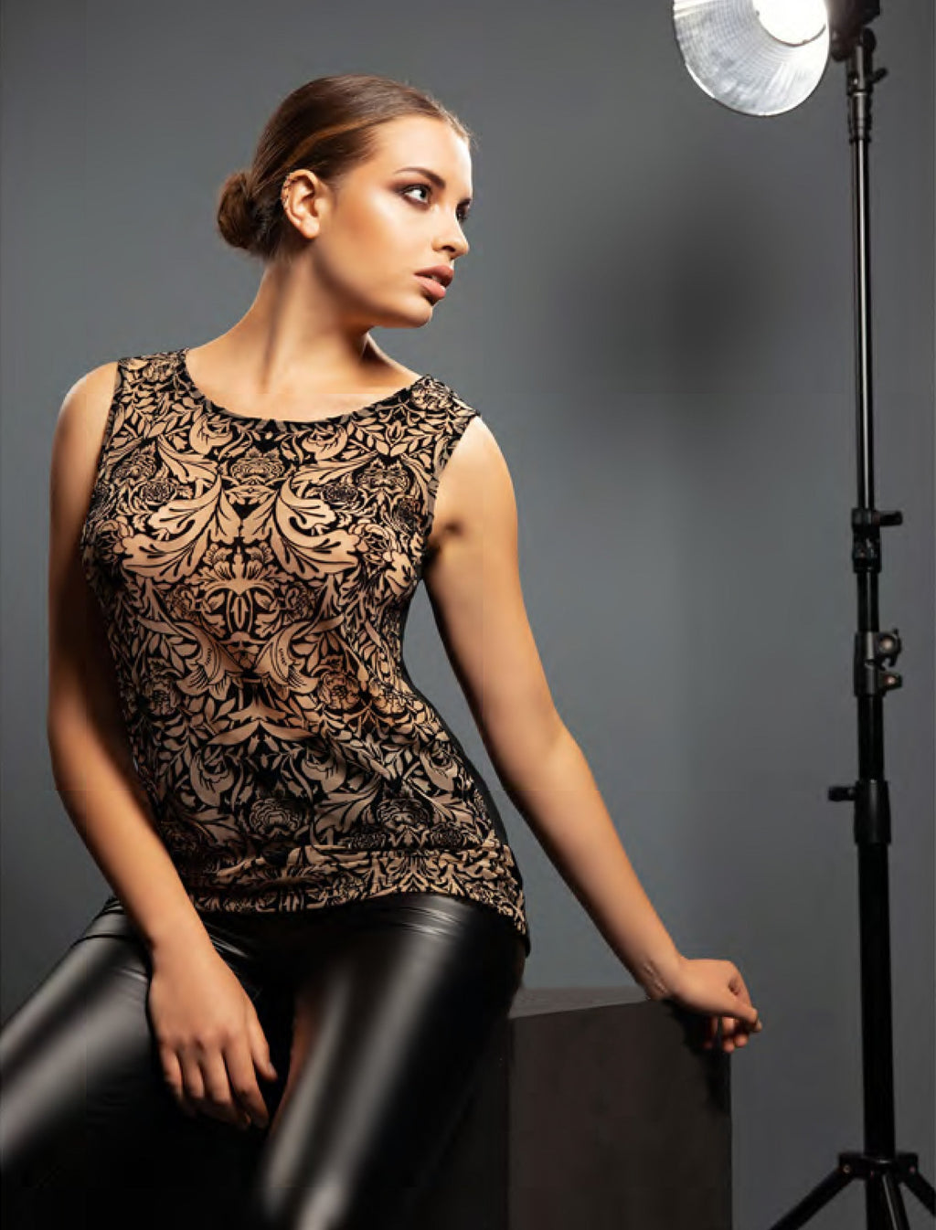 EGI Exclusive Merino Wool Blend Tank Top with Tulle