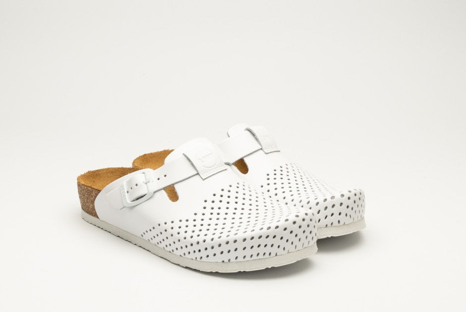 Edita by LEON Women’s Leather Clog | Orthopedic Cork-Style Clog with Adjustable Buckle