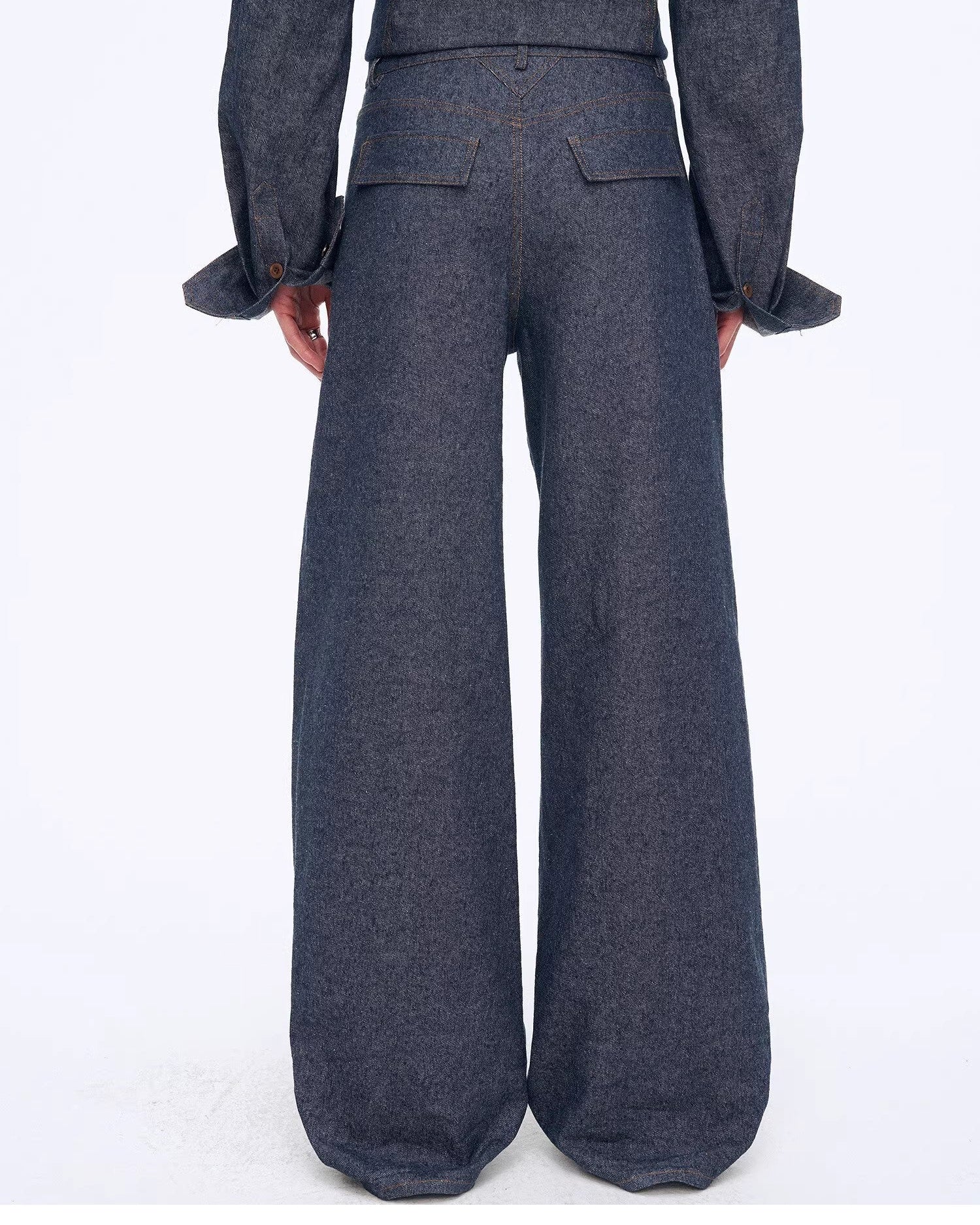 Fireladyfur Women's Stand-Up Silhouette Double Waist Linen Trousers ‘Berlin Street’