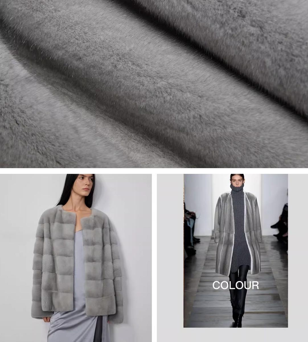 Vintage Clock Velvet Mink Fur Coat