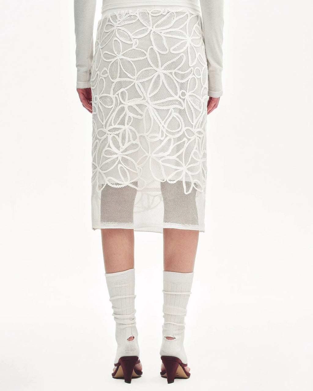 ‘Summer Dream’ Acetate Sequin Embroidered Straight Skirt