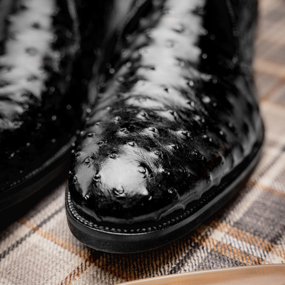 Marco Ostrich Quill Chukka Boot | Black