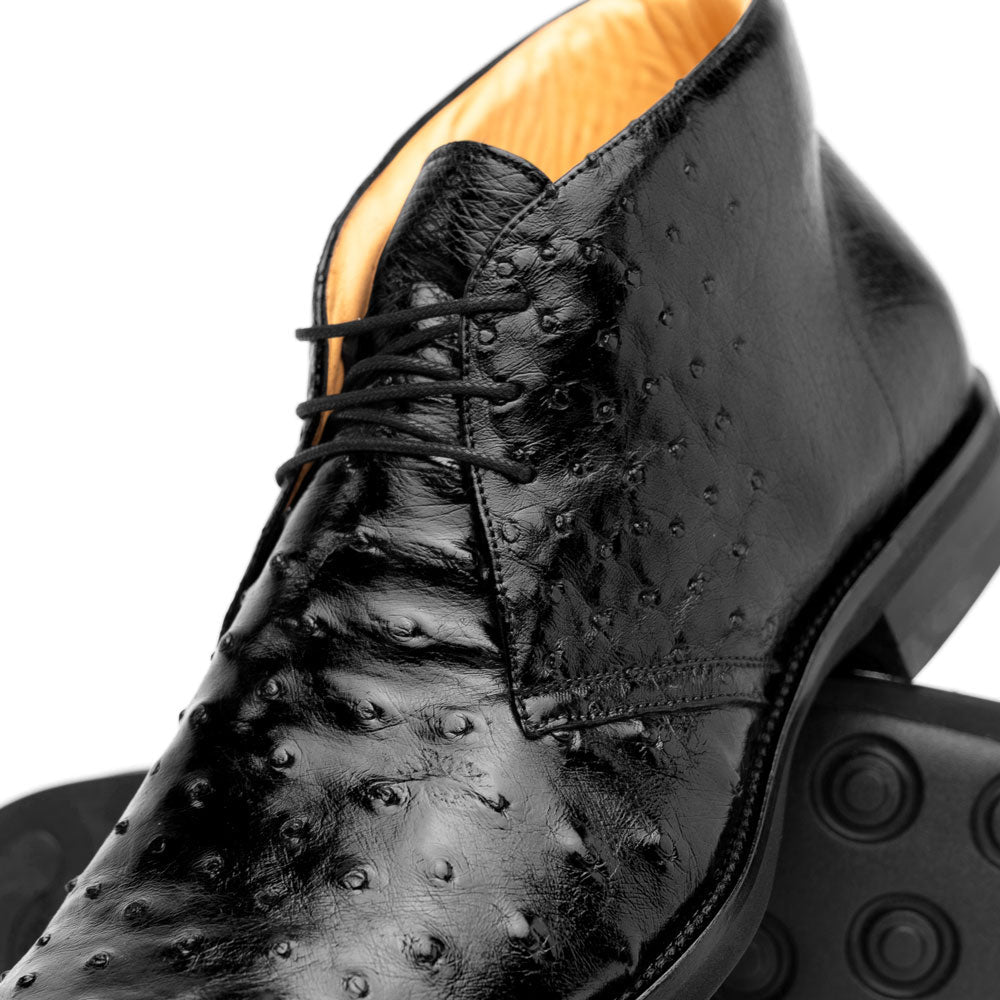 Marco Ostrich Quill Chukka Boot | Black