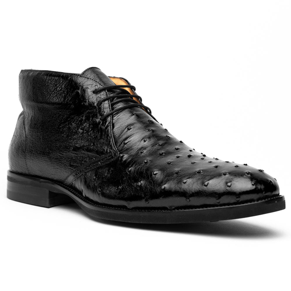 Marco Ostrich Quill Chukka Boot | Black