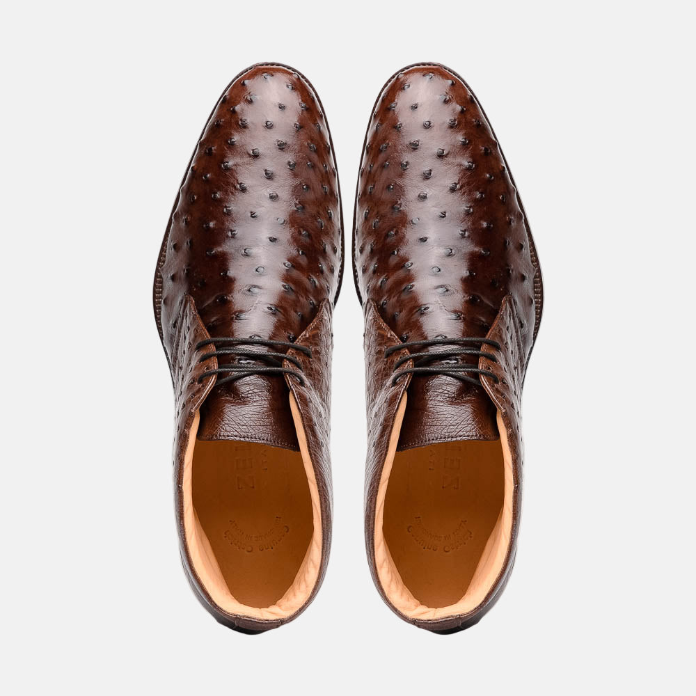 Marco Ostrich Quill Chukka Boot | Brown