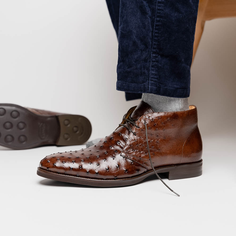 Marco Ostrich Quill Chukka Boot | Brown