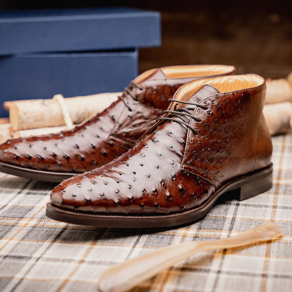 Marco Ostrich Quill Chukka Boot | Brown