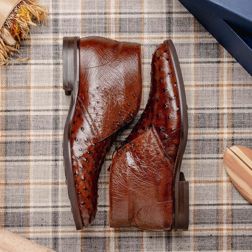 Marco Ostrich Quill Chukka Boot | Brown