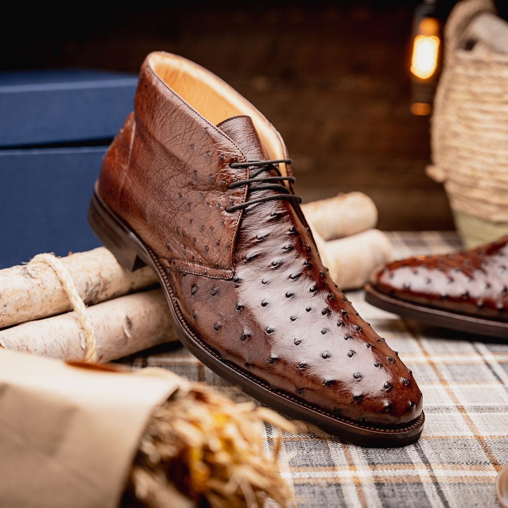 Marco Ostrich Quill Chukka Boot | Brown