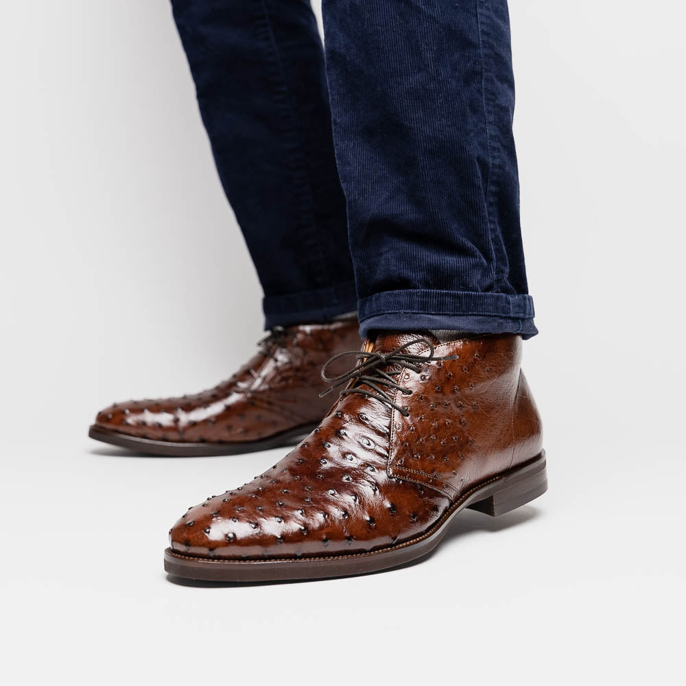 Marco Ostrich Quill Chukka Boot | Brown