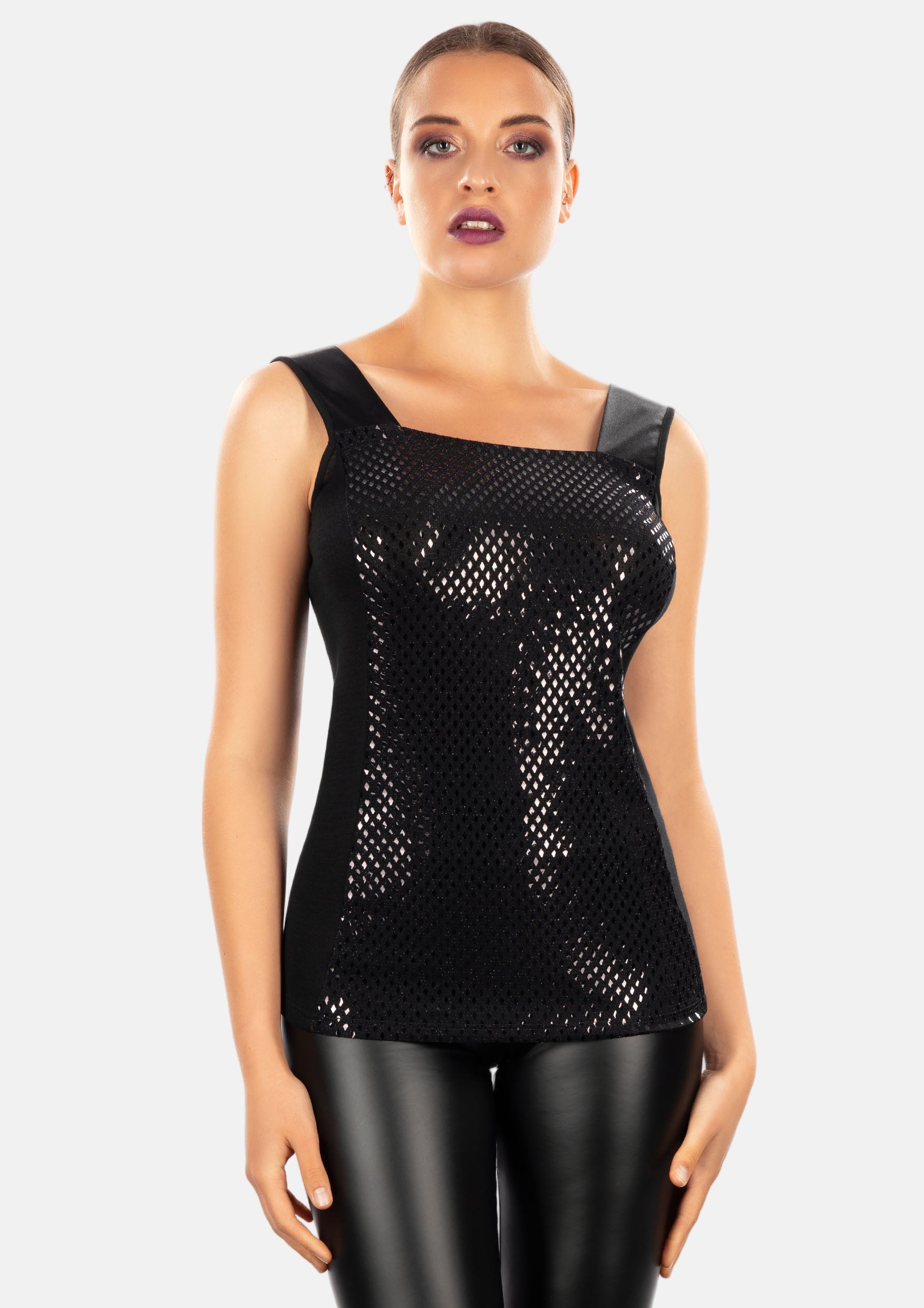 EGI Exclusive Merino Wool Blend Lurex Sleeveless Top