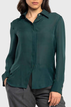 Vera Silk Shirt | Verde Smeraldo