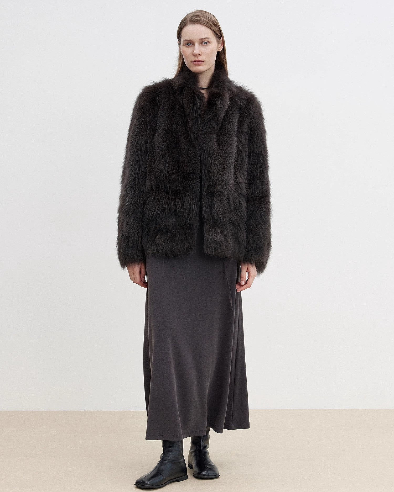 'Long Nocturne' Fox Fur Retro Short Coat