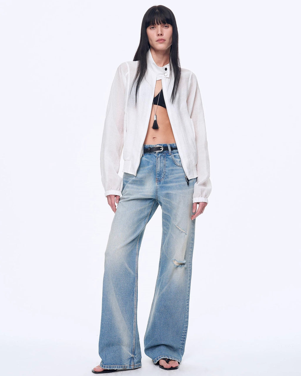 'West City Rhythm' Handmade Whisker Washed Flared Jeans Spring