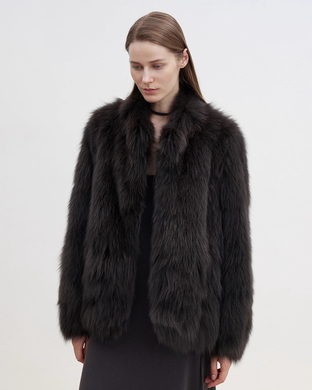 'Long Nocturne' Fox Fur Retro Short Coat