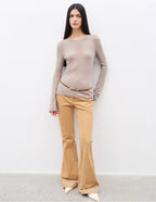 'Road to Extraordinary' Versatile Slim Corduroy Flared Trousers