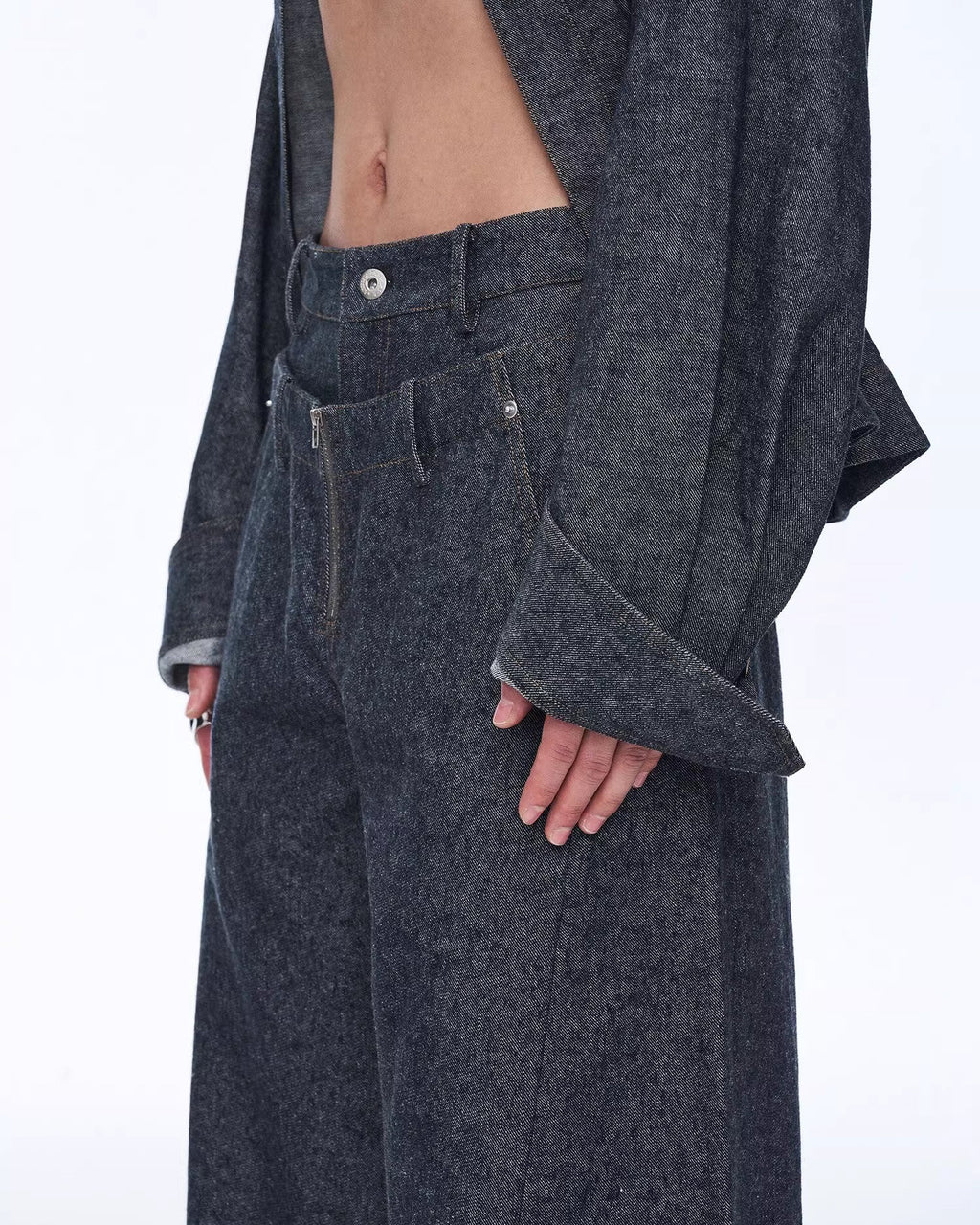 Fireladyfur Women's Stand-Up Silhouette Double Waist Linen Trousers ‘Berlin Street’