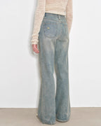 ‘Flare Mark’ Retro All-Season Slim Fit Versatile Washed Flared Jeans