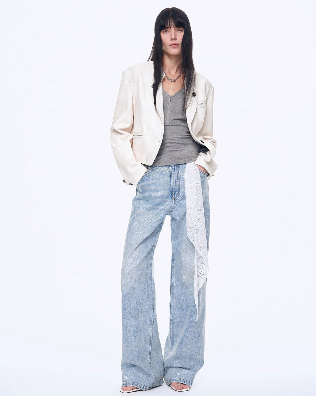 Distressed Dirty Dyed Tencel Cotton Jeans ‘Art Journey’