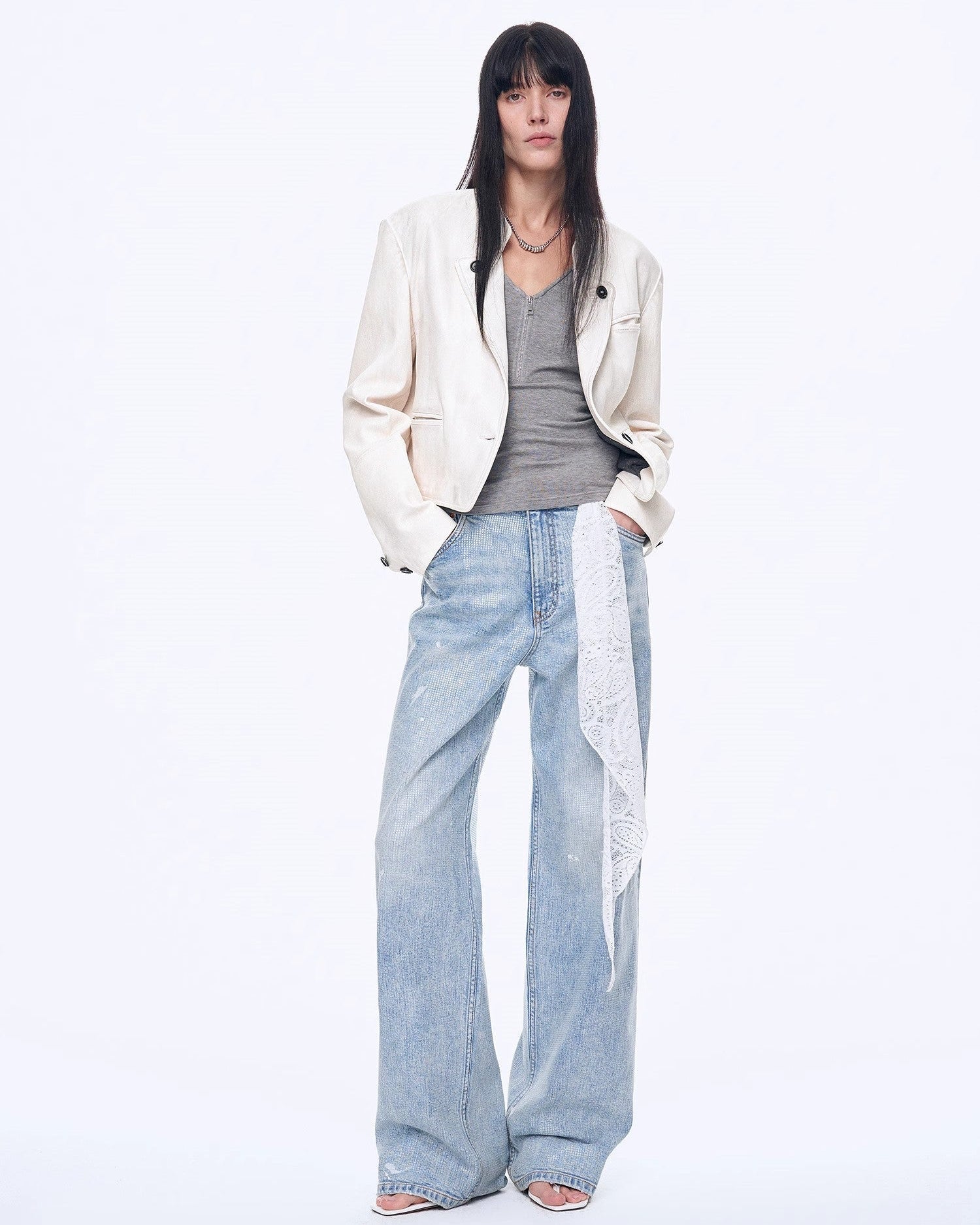 Distressed Dirty Dyed Tencel Cotton Jeans ‘Art Journey’