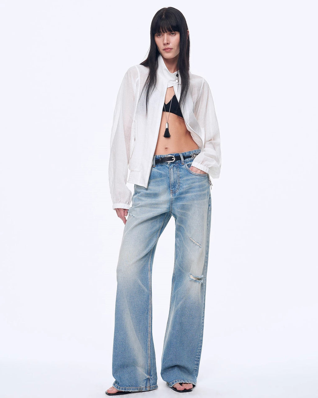 'West City Rhythm' Handmade Whisker Washed Flared Jeans Spring