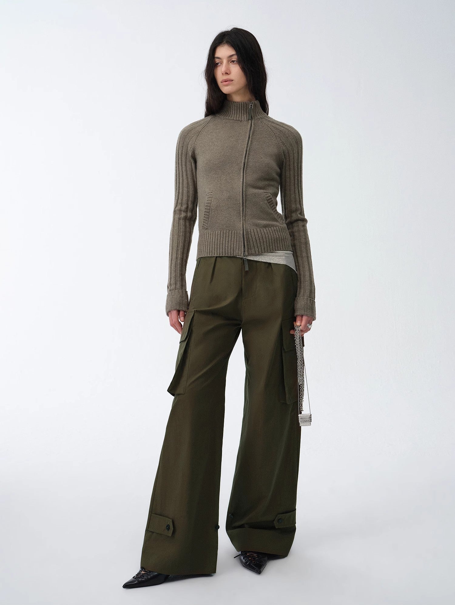 'Senna Melody' Zipper Knitted Cardigan