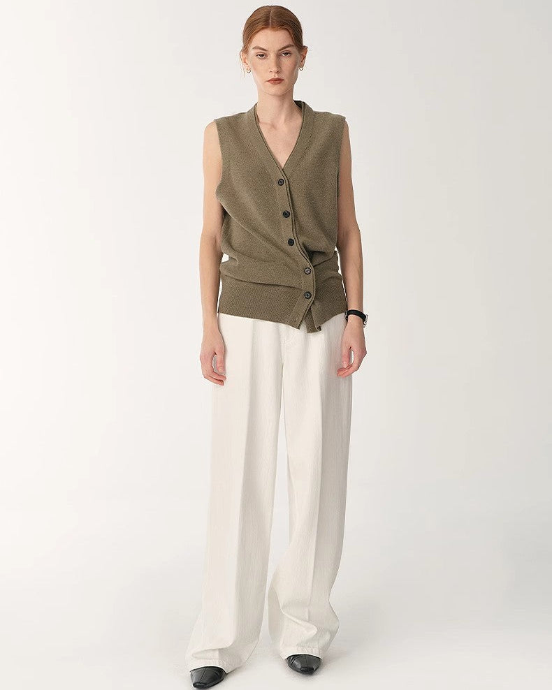 Skin-Friendly Washed Drape Versatile Wide-Leg Jeans