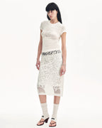‘Summer Dream’ Acetate Sequin Embroidered Straight Skirt