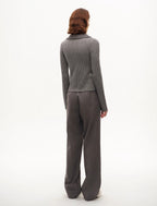 FF×JW Joint Striped Fabric Slim-Fitting Crocheted Lapel Wool Knitted Cardigan
