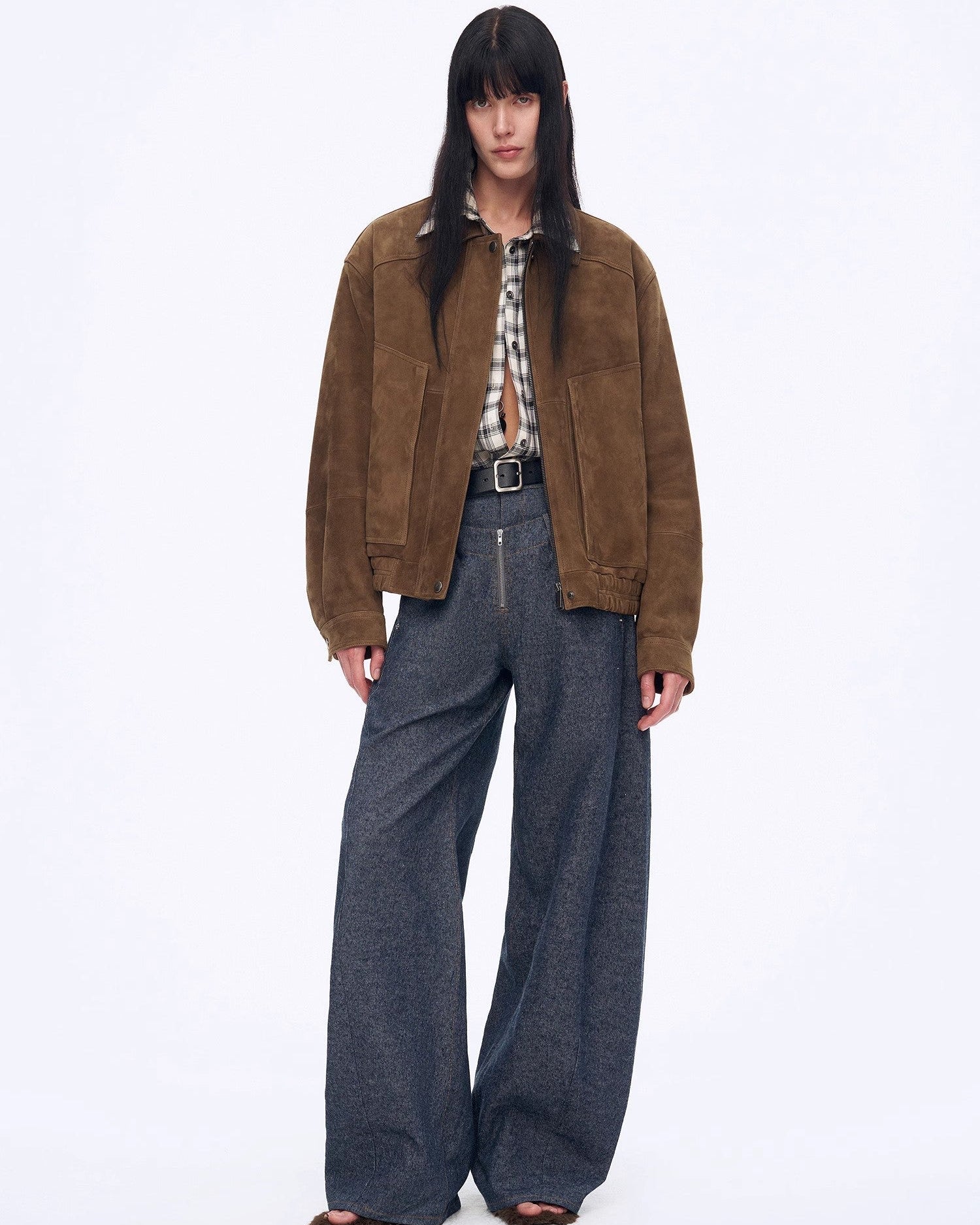 Fireladyfur Women's Stand-Up Silhouette Double Waist Linen Trousers ‘Berlin Street’